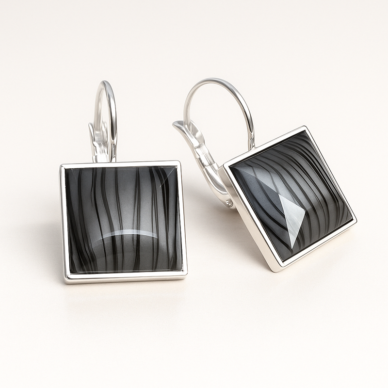 Náušnice NA01 - stříbrný vzhled 