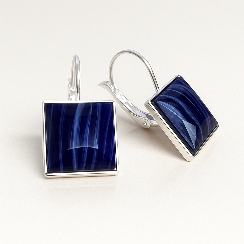 Náušnice NA04 - stříbrný vzhled