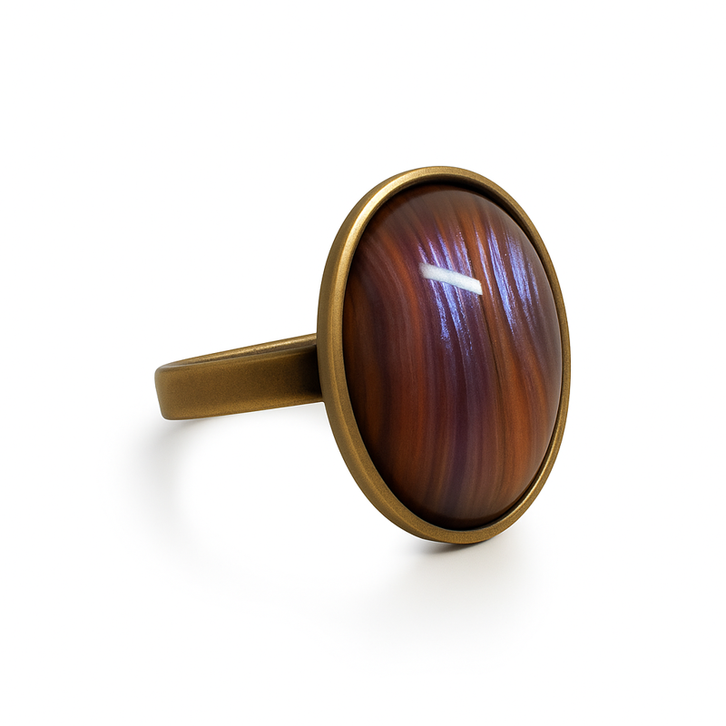 Prsten z bižuterie - starozlato JBO2011