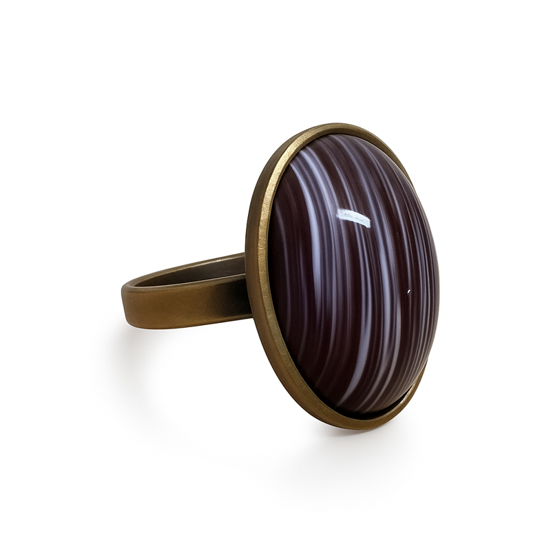 Prsten z bižuterie - starozlato JBO2012