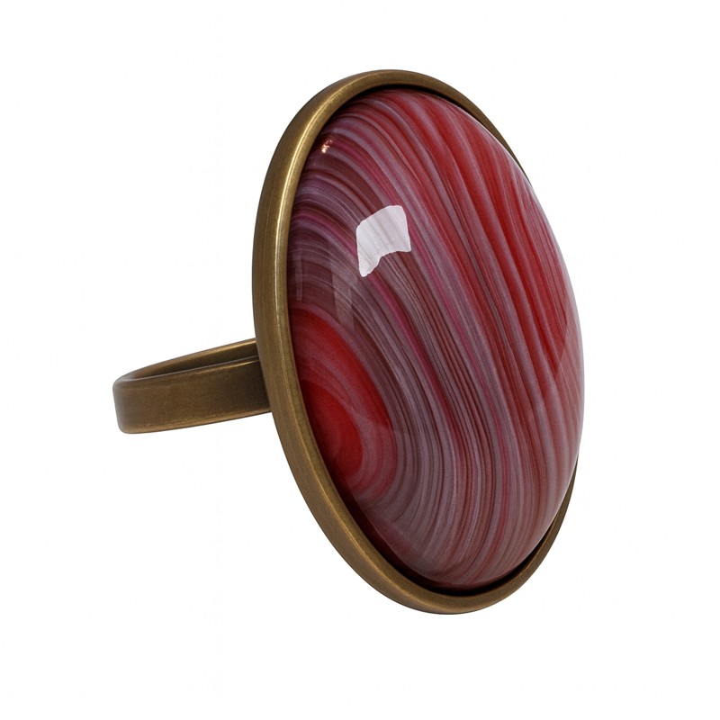 Prsten z bižuterie - starozlato JBO2501