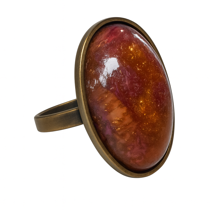 Prsten z bižuterie - starozlato JBO2502