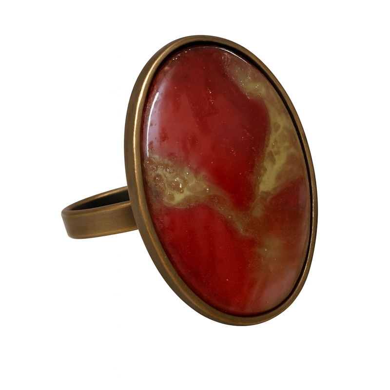 Prsten z bižuterie - starozlato JBO2504