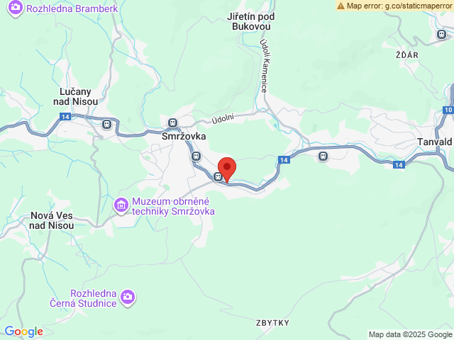 Google map: Hlavní 1161, 468 51 Smržovka